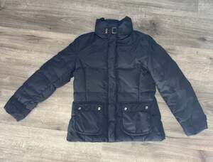 Guess Puffer Jacket Size S Black Fleece Lined Faux Down Winter Coat
